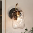 thumbnail image 3 of LNC Erharting Modern 1-Light Gold E12 Hardwired Wall Sconce with Water Glass Shade, 3 of 16