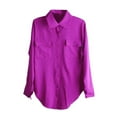 thumbnail image 2 of Office Lady Women Chiffon Stand Neck Tops Tee Long Sleeve Shirt Casual Blouse Loose Shirt S-XL, 2 of 6