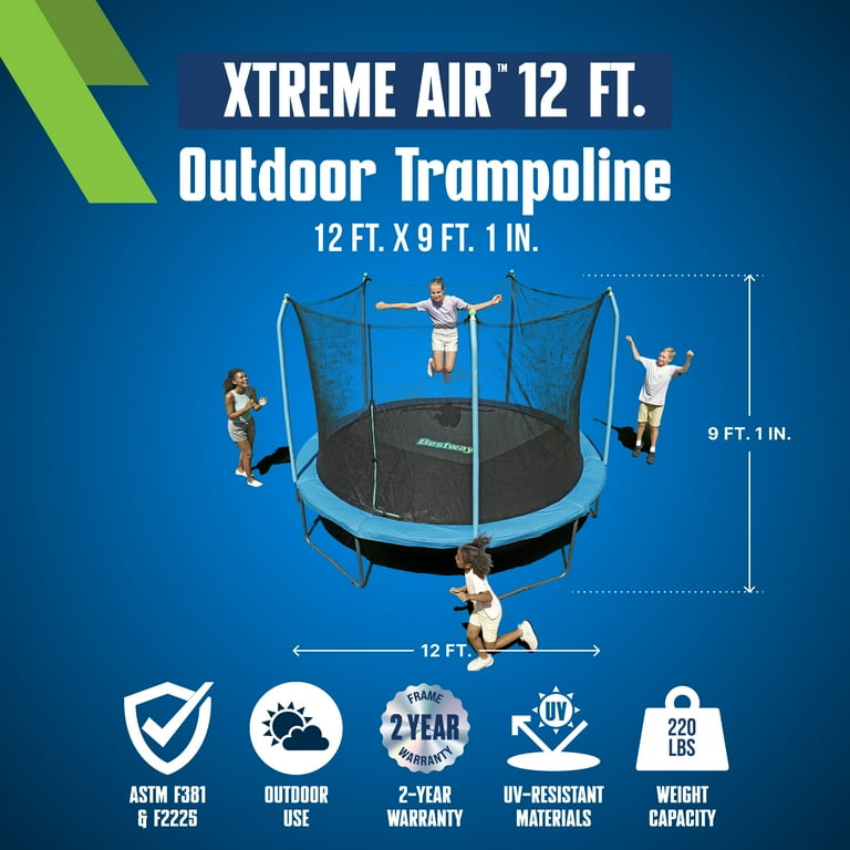 Bestway Xtreme Air 12 ft Trampoline for Kids & Adults, No-Gap