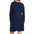 thumbnail image 4 of a.Jesdani Women's Plus Size Dresses Casual Long Sleeve Pleated Dress Fall Dresses with Pockets L-4X, 4 of 8