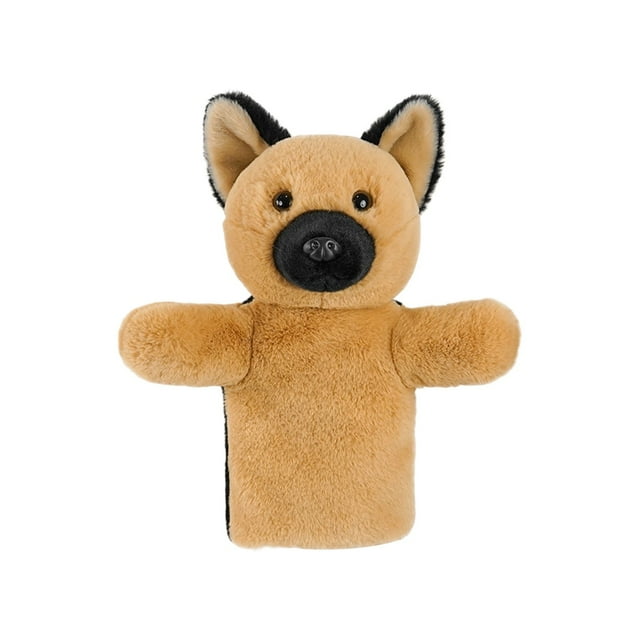 Simulation Divers Types de Chiots Marionnette en Peluche 11 Pouces - Chien Mignon Manchon de Poupée en Peluche, Matériau Doux pour Jeu Imaginatif, Spectacle de Marionnette Éducatif, Jouet Interactif Parent-Enfant, une Poupée