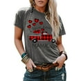 thumbnail image 4 of Blouse d'Été Grande Taille à Manches Courtes pour Femmes Grande Taille Manches Courtes Imprimé 3D Amour Col Rond Hauts Tee T-Shirt Blouse Col en V T-Shirt Femmes en Liquidation, 4 of 7