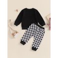 thumbnail image 6 of Hirigin Baby Boy 2Pcs Fall Winter Clothes 6 12 18 Months 2T 3T Toddler Checkered Outfit Long Sleeve Pocket Sweatshirt Top Plaid Jogger Pants Set, 6 of 8