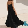 thumbnail image 6 of Puntoco Summer Dresses for Womens Summer Loose Dress Strap Beach Long Maxi Summer Dresses for Women Black 12(XXL), 6 of 7