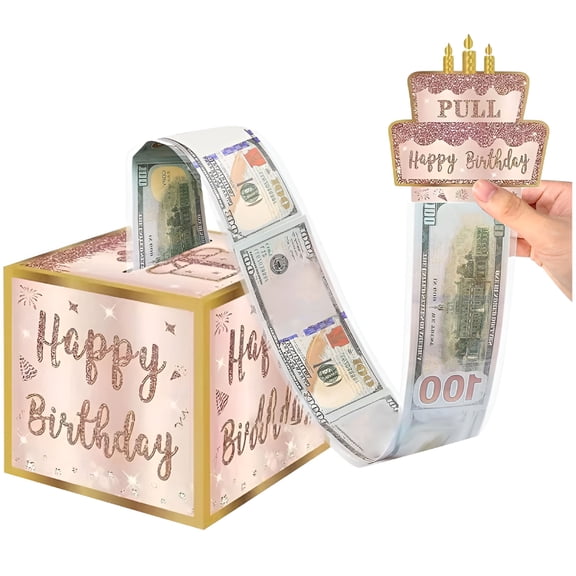 XIBUFE Birthday Money Box for Cash Gift,Graduation Money Box,Surprise Pull Out Money Gift Box for Men Boys Women Girls - A Fun Way to Present Cash As Gifts Money Pull Box for Cash Gift