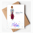 thumbnail image 1 of Bohe a wind Fashion Cartoom Welcome Back Greeting Cards Envelopes Blank, 1 of 3