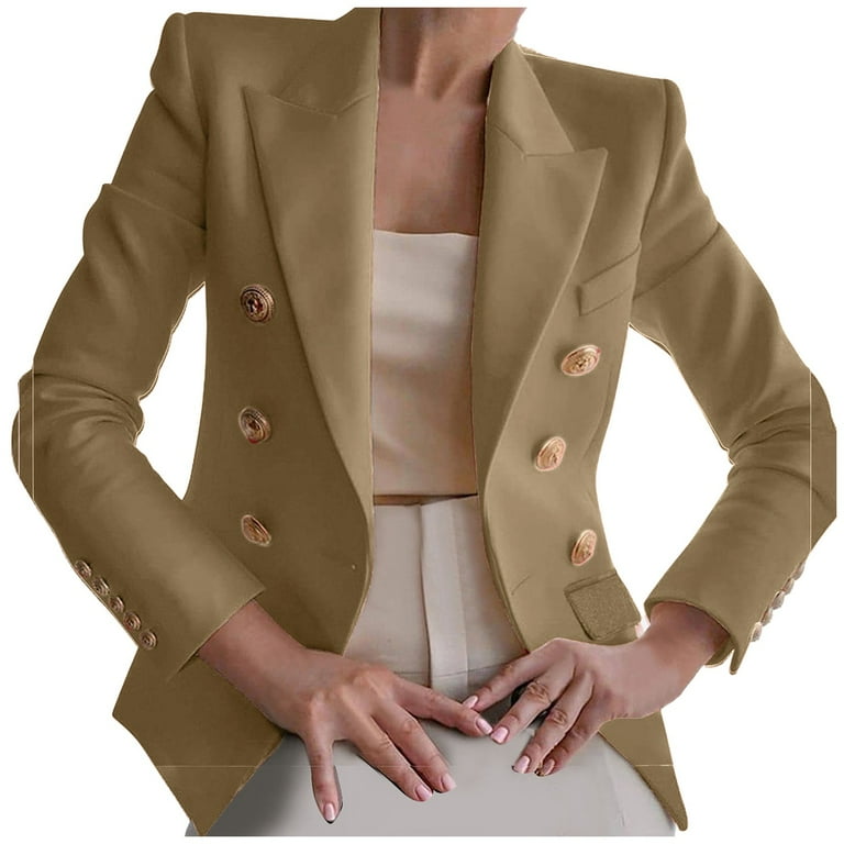 Womens gold button blazer new arrivals