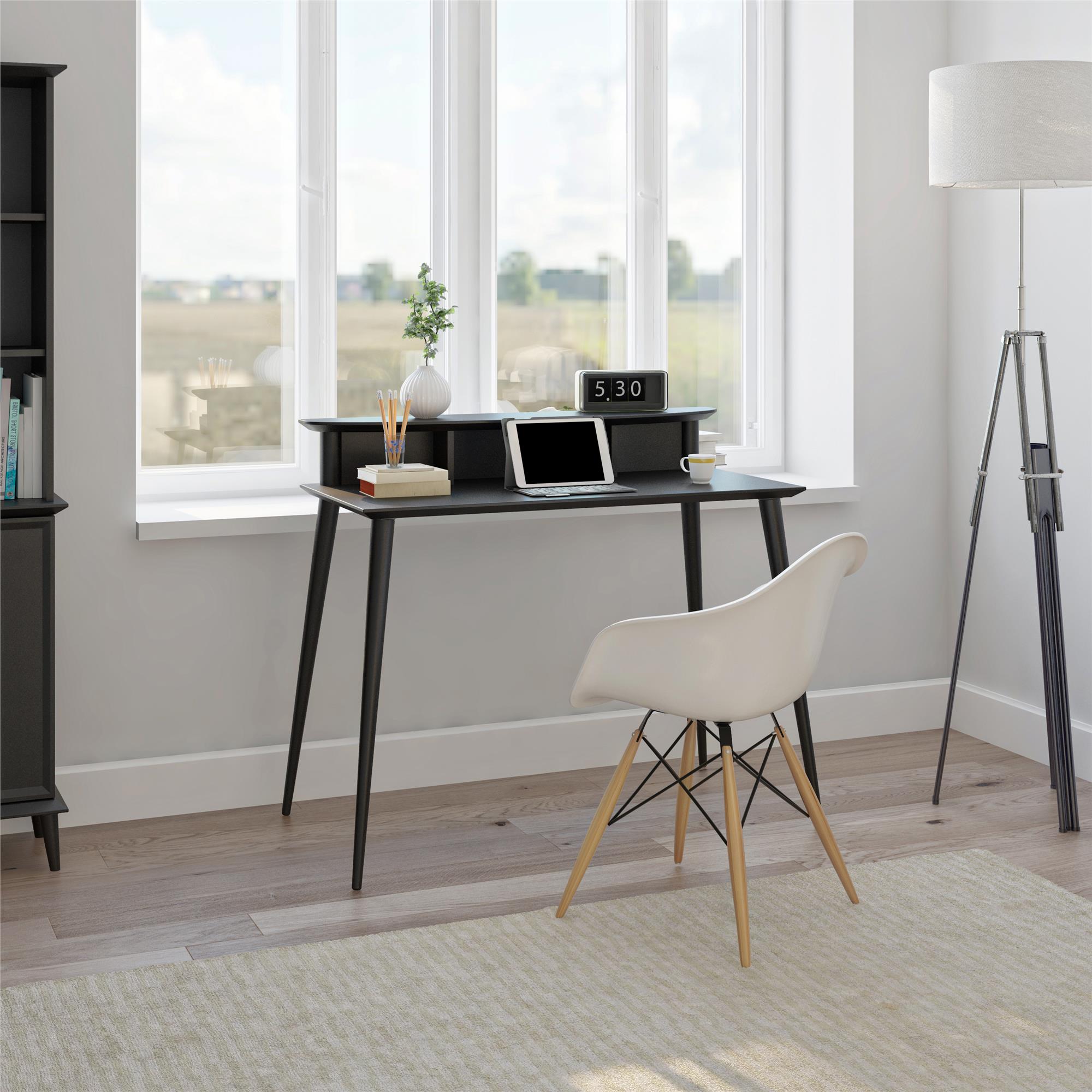 RealRooms Bessling Desk with Riser, Black