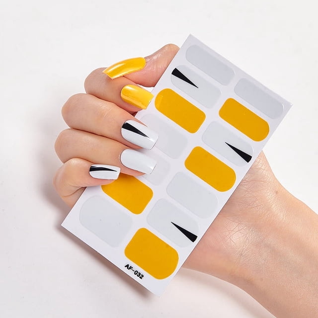14-Piece Red Gel Nail Polish Strips Kit with Nail File & Stick - UV/LED Cured, 2-Week Long-Lasting, Safe Waterproof Material - Easy Application & Removal for Salon-QualityNail Art Decorations - AF32