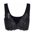 thumbnail image 2 of Women's Lace Bra Front Close Sexy Deep V Cami Halter Bralette Comfort Everyday Bra Plus Size, 2 of 8