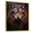 thumbnail image 2 of Designart "Wolf Bold Crimson I" Animals Floater Framed Canvas Wall Art, 2 of 7