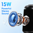 thumbnail image 5 of Portable Bluetooth Speaker, IPX5 Waterproof Bluetooth Speakers with Loud Stereo Sound, 15H Playtime & Colorful Lights, Small Wireless Speaker for Outdoor/Camping/Travel/Beach, Gift Ideas, 5 of 9
