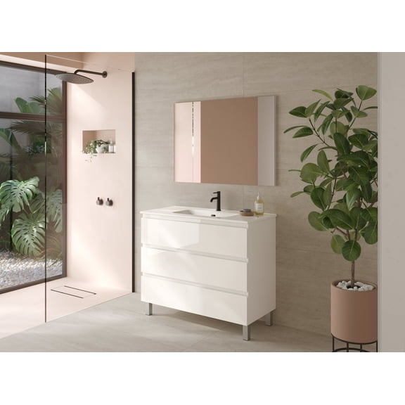 DAX Costa 64" Double Bathroom Vanity with Toscana Basin, White