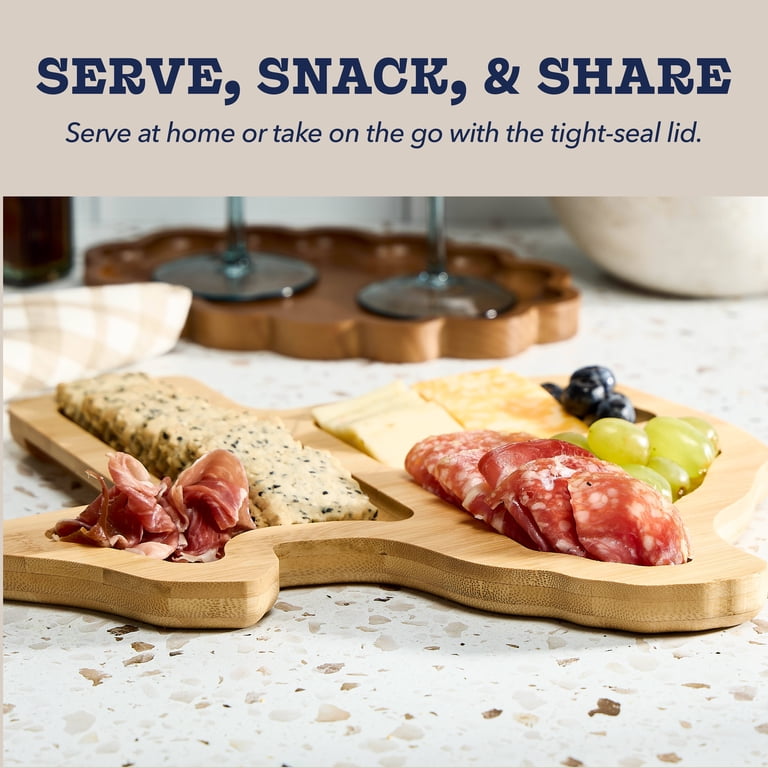 Cook With Color Texas State Shaped Charcuterie Board with Cover