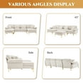 thumbnail image 6 of Rophefx 114" Sectional Sofa for Living Room,Modern Velvet Couch,U-Shaped Sofa with Chaise and Ottoman,Beige, 6 of 10
