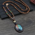 thumbnail image 5 of K-KED Ethnic Style Retro Long Wooden Sweater Chain Bodhi Pendant Wooden Bead Necklace-07, 5 of 6