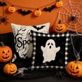 thumbnail image 4 of Halloween Throw Pillow Covers 18x18 Inch, Rustic Linen Decorative Square Pillowcases, Farmhouse Holiday Cushion Covers for Couch Sofa Living Room Bedroom Outdoor Home Decor, 4 of 6