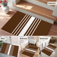 thumbnail image 5 of 2x3 Ft Entryway Area Rug, Brown White Stripe Kitchen Rug Runner Washable Floor Mat, Modern Rustic Vertical Striped Non Slip Indoor Door Mat Throw Carpet for Bathroom Living Room Bedroom, 5 of 8