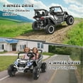 thumbnail image 4 of Farmdex 4WD 24 Volt Kids Ride on Car UTV, 2 Seater Ride on Toy Car with Remote Control, 400W Electric Car for Boys Girls, Storage Space, Bluetooth, LED Lights, White, 4 of 11