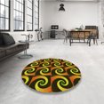 thumbnail image 4 of Ahgly Company Machine Washable Indoor Rectangle Transitional Black Brown Area Rugs, 3' x 5', 4 of 7