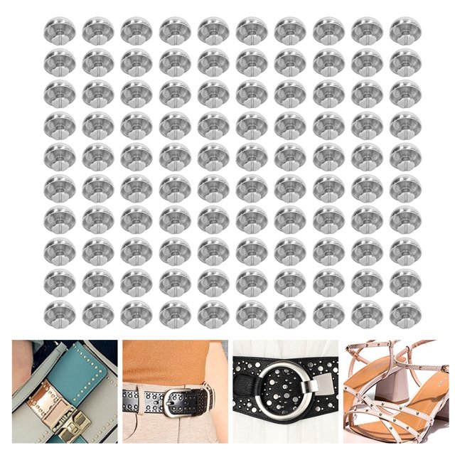 Mushroom Rivet, 100 Sets Round Head Stud Rivets 15mm Plated Alloy High Hardness Gold Silver Color Leather Rivets DIY Craft Leather Rivets Round Combination Screw Leather Rivets For