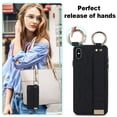 thumbnail image 6 of Allytechgroup 2024 New Trendy Back Case Cover for Apple iPhone X/ iPhone XS, Premium PU Leather Luxury Design with Ring Holder Stand Bracket Bumper Shockproof Phone Case for Girls Women, Black, 6 of 8