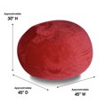 thumbnail image 6 of 4ft Modern Velvet Bean Bag Chair, Plush Floor Chair with Washable Cover, Lounge Chair with Stretchable Fabric, Comfy Bedroom Chair, Filled with Shredded and Memory Foam, for Kids and Adults, Red, 6 of 9