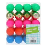 100 ct Plastic Easter Eggs Set with 2 Golden Eggs, Assorted Colors