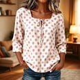 thumbnail image 2 of Fewfanhot Womens Tops 3/4 Length Sleeve with Button Casual V Neck Summer Outfits Fall Fashion Spring Clothes, 2 of 6