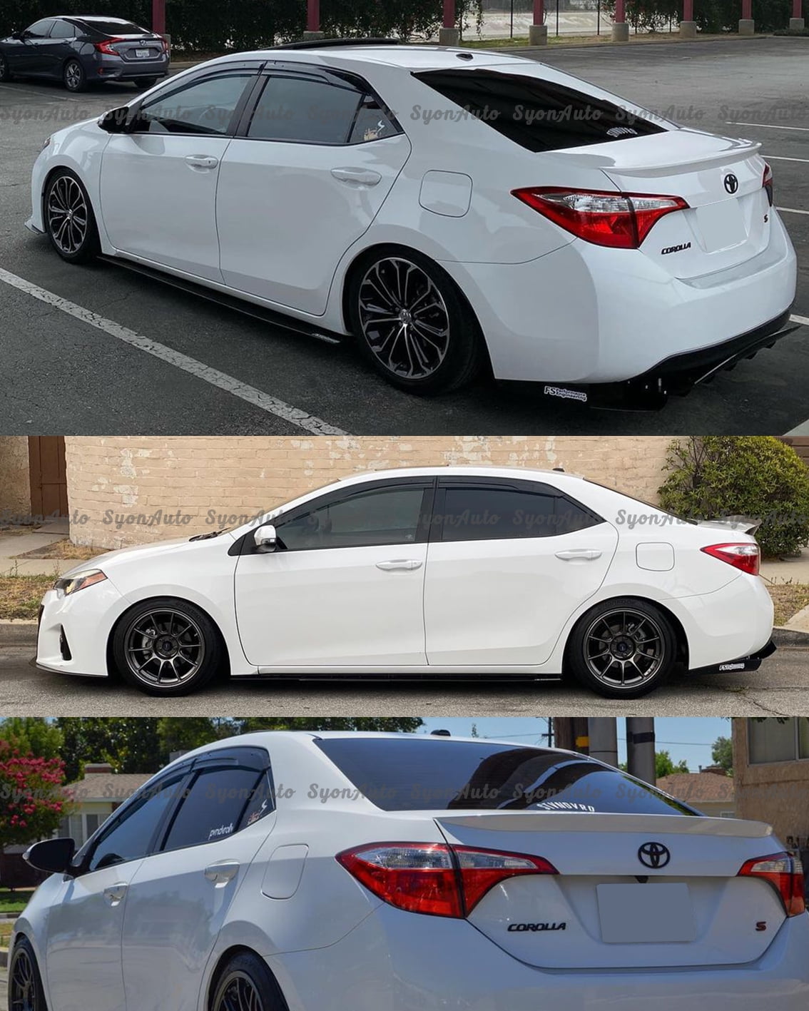 Fits 2014-2019 Toyota Corolla JDM 3D Wavy Mugen Style Window Visor Rain Guard Vent