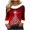 Red, variant on Women's Christmas Shirts Furry Collar Merry Christmas Tree Shirts Long Sleeve Xmas Holiday Party Tees Tops