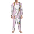 thumbnail image 3 of Honeii Aerial Yoga for Unicorn Pattern Mens Pajamas Set,2pcs Men's Lounge Long Sleeve Sleep Shirt and Pajama Bottoms Sleepwear Set,Mens Pjs Sets-Small, 3 of 7