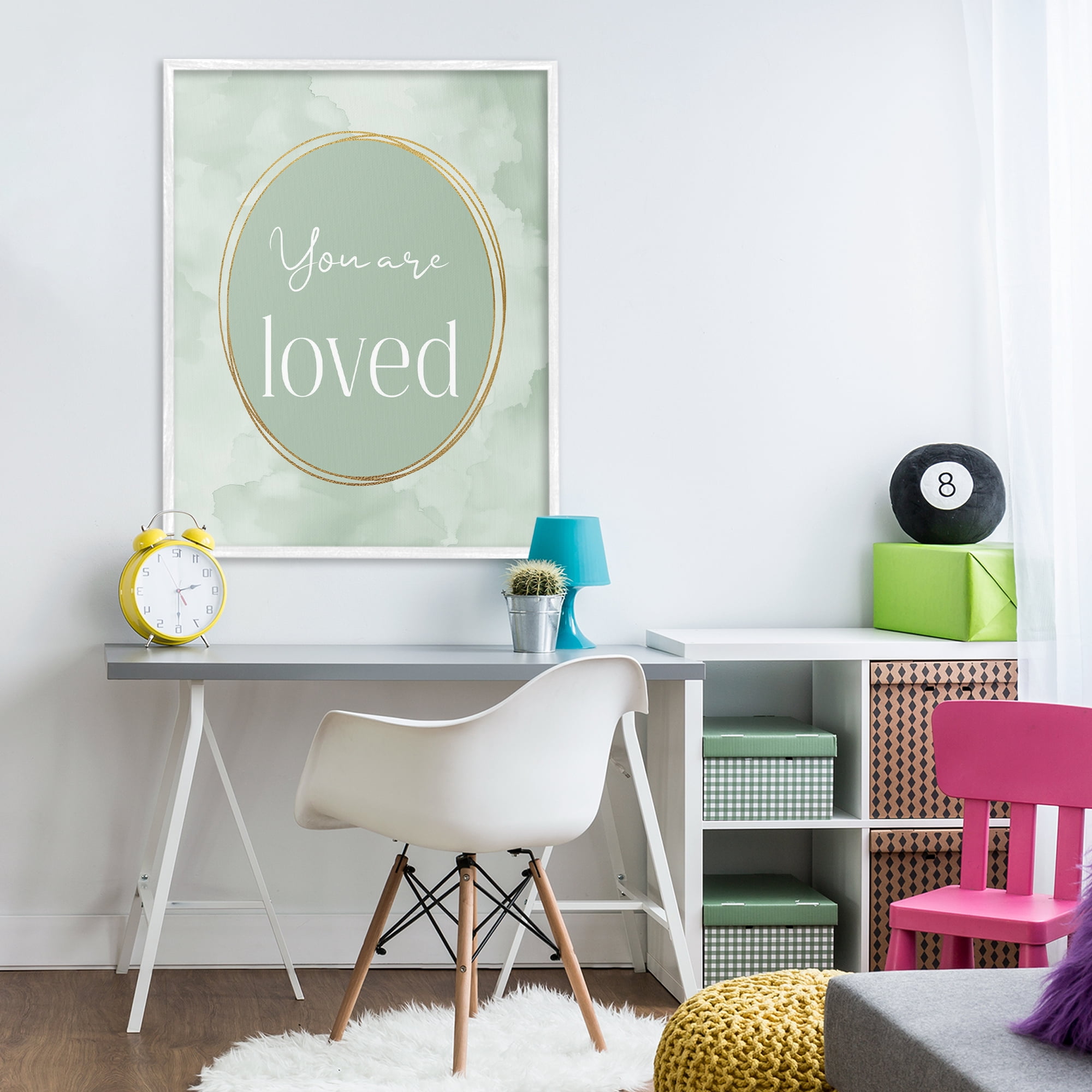 Stupell Industries Green Golden Affirmation White Framed Giclee Art, design by Christine Simpson Art