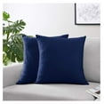 thumbnail image 2 of Exlonjet 2-Piece Solid Navy Blue Decorative Accent Throw Pillows for Navy and Gray Stripe Collection, 2 of 4