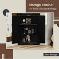 thumbnail image 5 of Furmax Corner Bookcase with Storage, Corner Bookshelf Stand Storage Rack for Living Room, Home Office, Kitchen, Small Space,Black, 5 of 7