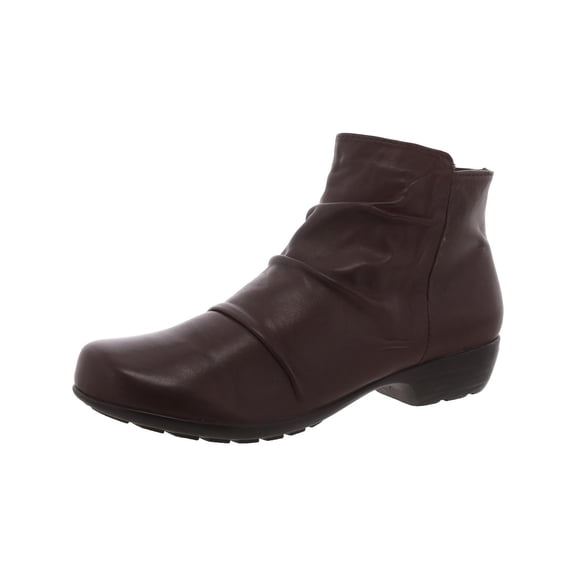 Ros Hommerson Womens Esme Leather Ruched Booties