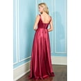 thumbnail image 3 of Women's Adora Design 3147 Pleated Satin A-line Long Formal Prom 2026 Gown Emerald Green Size XS, 3 of 5