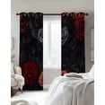 thumbnail image 3 of Red Orange Roses Blackout Curtains 84 Inches Long for Bedroom, Elegant Romantic Flowers Pastoral Thermal Insulated Room Darkening Black Out Window Curtain Panels Grommet Drapes for Living Room, 3 of 8