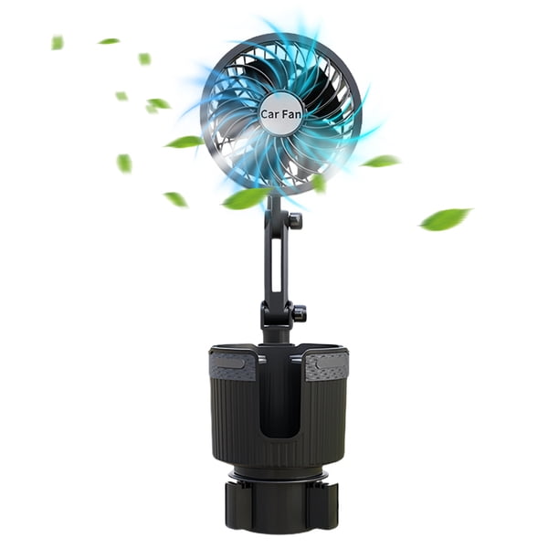 Ventilador 12V/24V/5V USB Auto Aire Acondicionado 2 Control Velocidad Portavasos para Coche