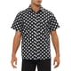 thumbnail image 1 of Camisas de vestir INSPIRE CHIC para hombres, ajuste slim, con puntos, botones, de manga corta, tops cortos, 2XL, negro, 1 of 5