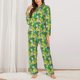 thumbnail image 2 of Fotbe Cartoon Koala Bear and Leaf Conjunto de Pijama de Manga Larga para Mujer con Estampado, Ropa de Dormir de 2 Piezas, Conjunto de Casa Suave y Cómodo con Bolsillos-XX-Large, 2 of 7