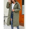 thumbnail image 3 of Arvbitana Women Cozy Long Winter Jacket Long Sleeve Hooded Open Front Winter Coat Zipped Warm Lightweight Winter Pullover Solid Color Cardigan With Pocket, 3 of 9