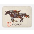 thumbnail image 1 of Unicorn Bath Mat, Silhouette with Ethnic Oriental and Ornate Floral Effects Boho Themed Art Print, Non-Slip Plush Mat Bathroom Kitchen Laundry Room Decor, 29.5 X 17.5 Inches, Multicolor, Ambesonne, 1 of 2