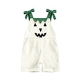 thumbnail image 7 of Gunia Baby Girls Halloween Outfit Corduroy Casual Toddler Romper With Pumpkin Face One Piece Jumpsuit Outfits White 12-18 Months, 7 of 7