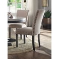 thumbnail image 4 of Contemporary Dining Furniture 5pc Set Marble Top Round Table 4 Side Chairs Beige Upholstered Dark Oak Finish Wood, 4 of 5