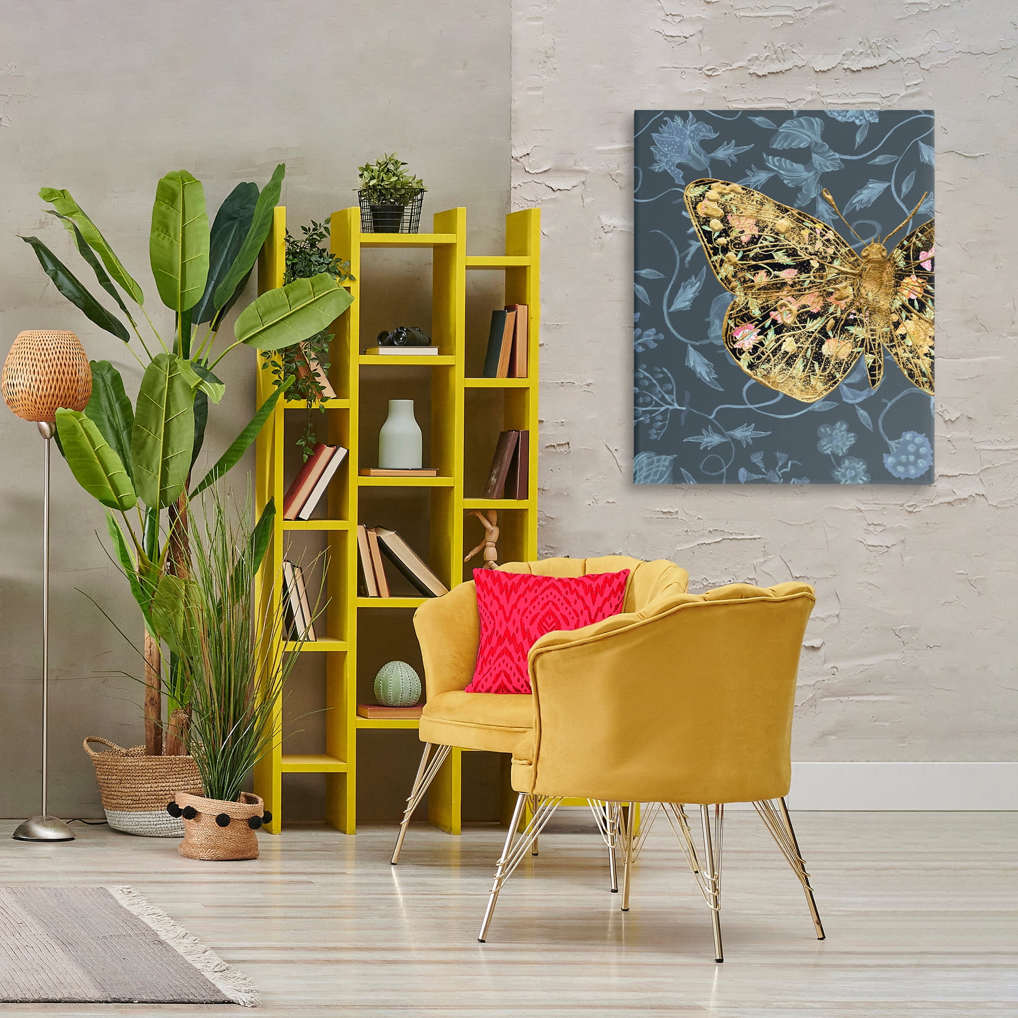Stupell Industries Glam Traditional Butterfly Animals & Insects Painting Gallery Wrapped Canvas Art Print Wall Art, 30 x 40