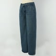 thumbnail image 4 of YDFCWXW Women Y2k Low Rise Baggy Jeans Loose Fit Boyfriend Straight Wide Leg Jeans Trendy Stretch Long Denim Pants Dark Blue, XS, 4 of 9