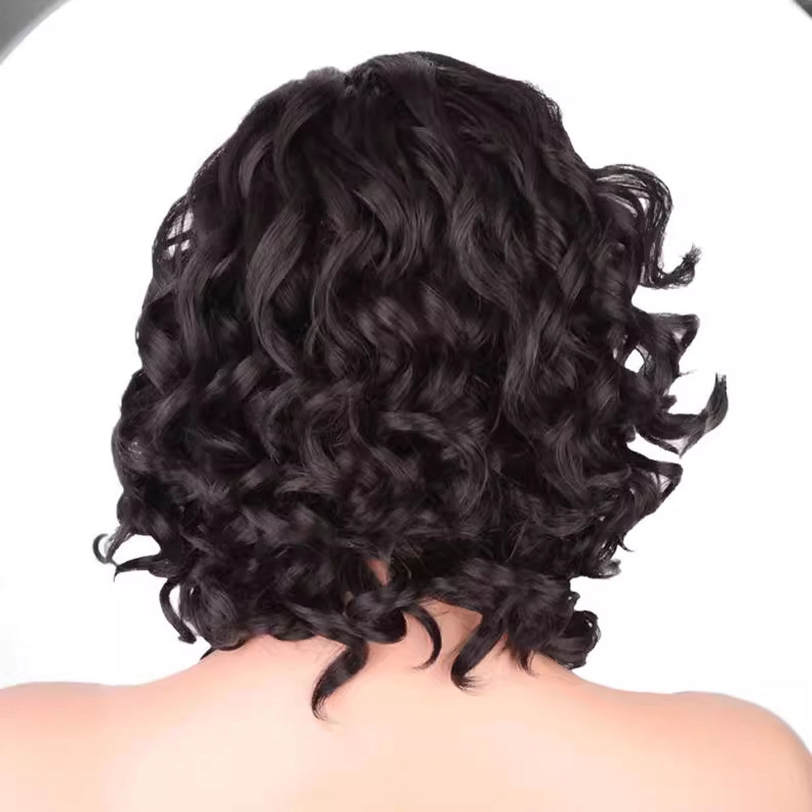 Herunwer Short Hair Wigs 1Wavy with Flat Bangs Synthetic Wig for Women Natural As Real Hair – Soft & Smooth