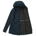 thumbnail image 4 of Abomasnow Women's Softshell Rain Jacket with Removable Hood Fleece Lined Windbreaker Insulated Waterproof Long Warm Rain Jacket, 4 of 5