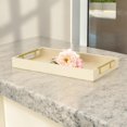 thumbnail image 3 of Contemporary Home Living Fish Scale Pattern Rectangular Serving Tray - 15.75" - Beige and Gold, 3 of 9